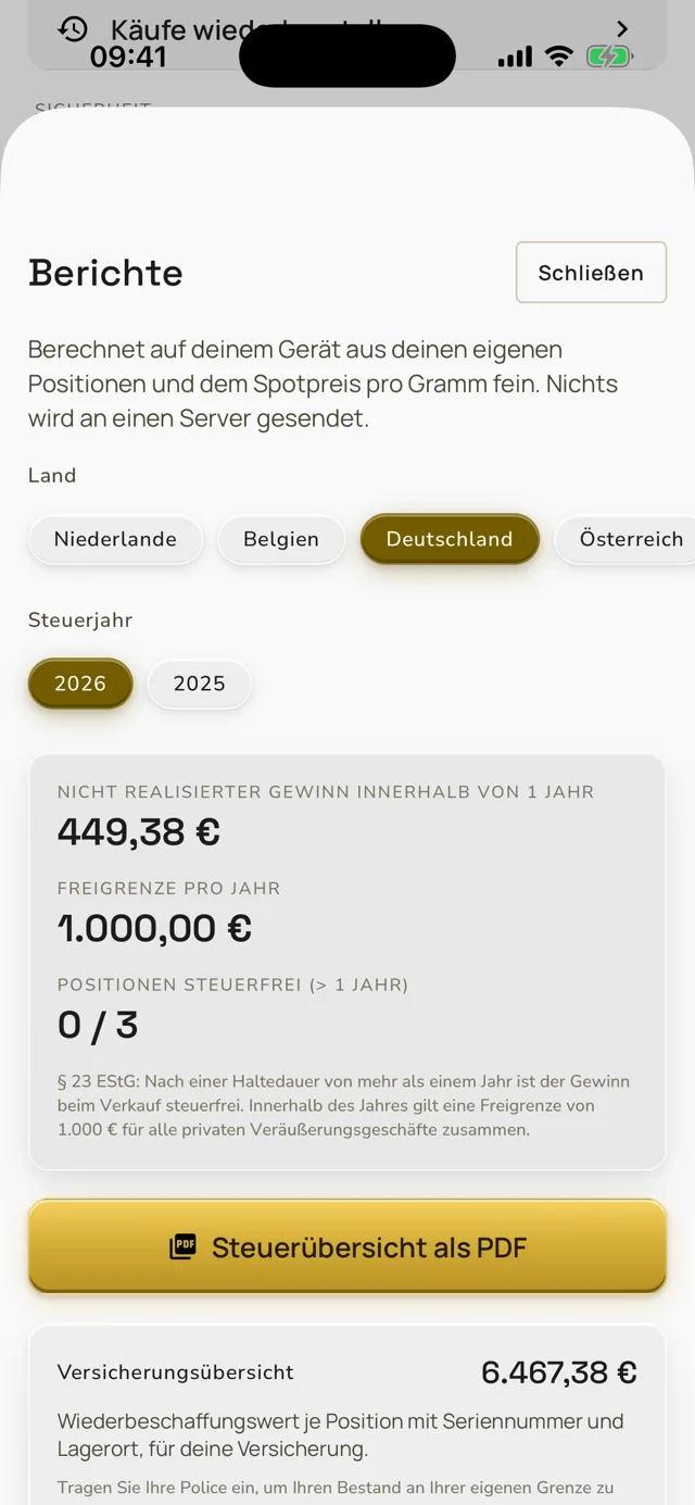 Aevumex-Berichte für Steuer und Versicherung