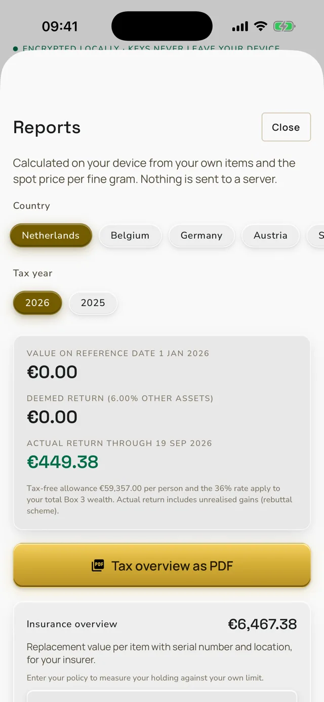 Aevumex reports for tax and insurance