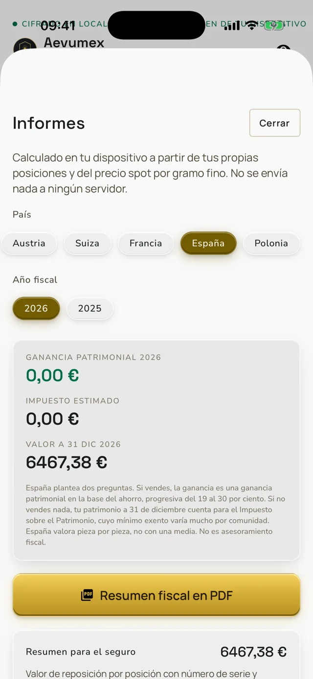Informes de Aevumex para Hacienda y el seguro