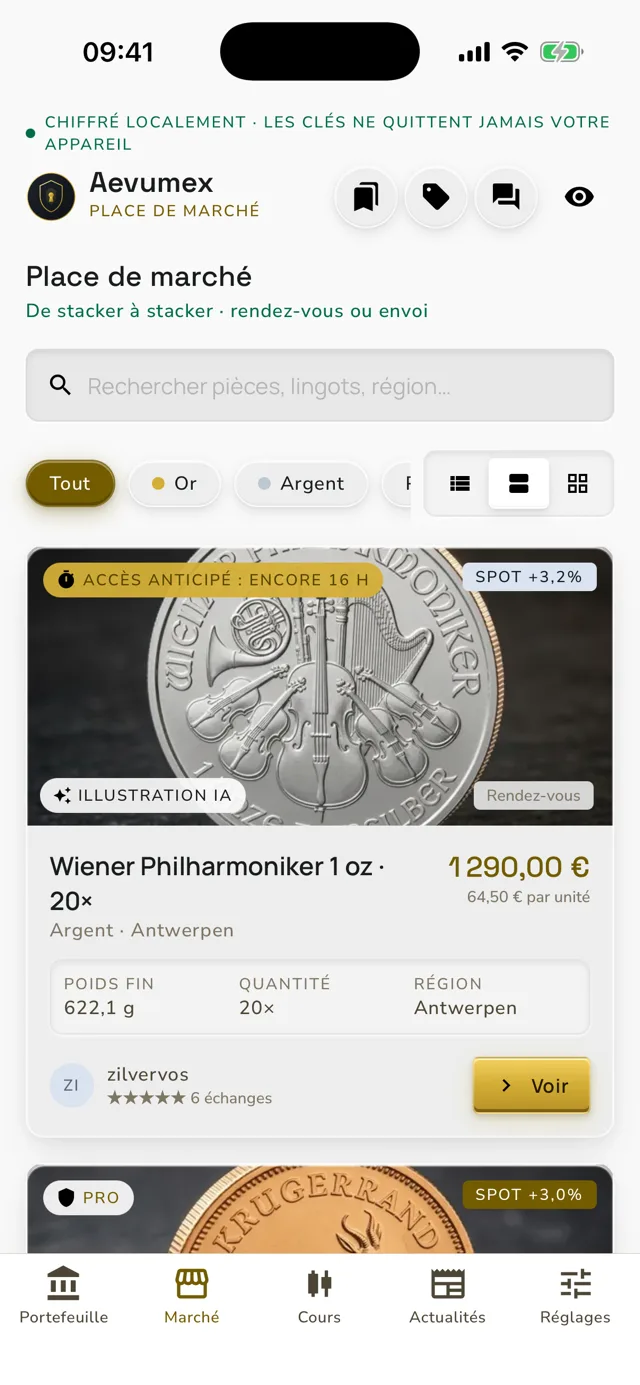 Marché Aevumex avec les annonces d’autres stackers