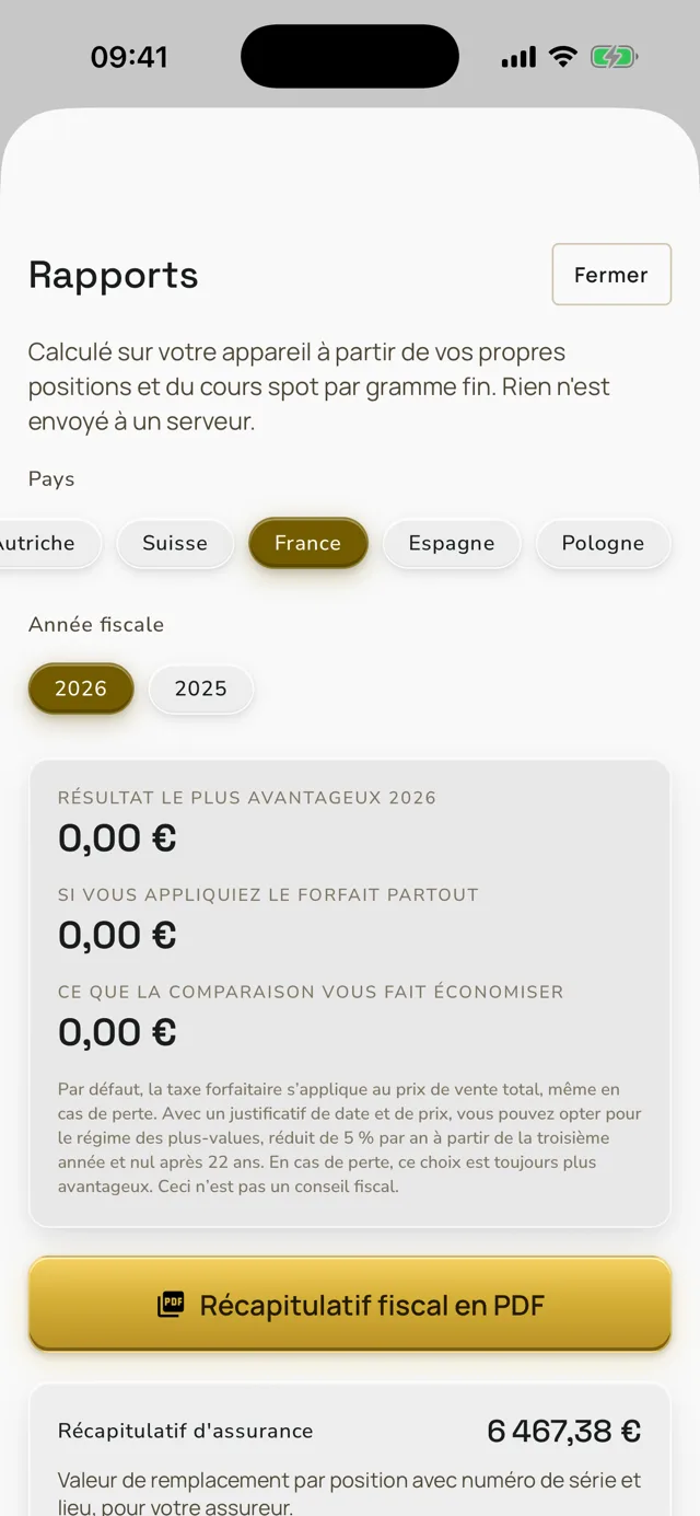 Rapports Aevumex pour les impôts et l’assurance