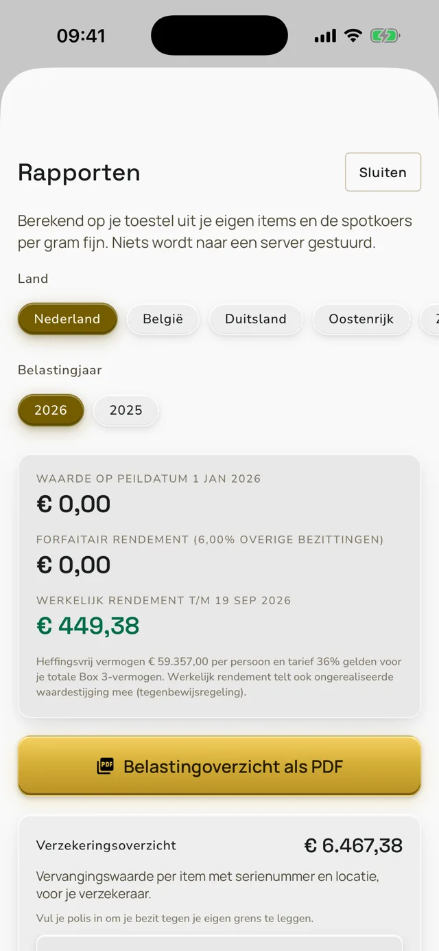 Aevumex rapporten voor Box 3 en verzekering